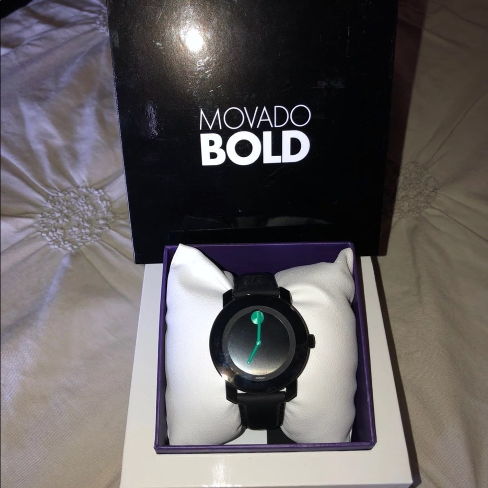 NWT Mavado Bold Black Leather Watch